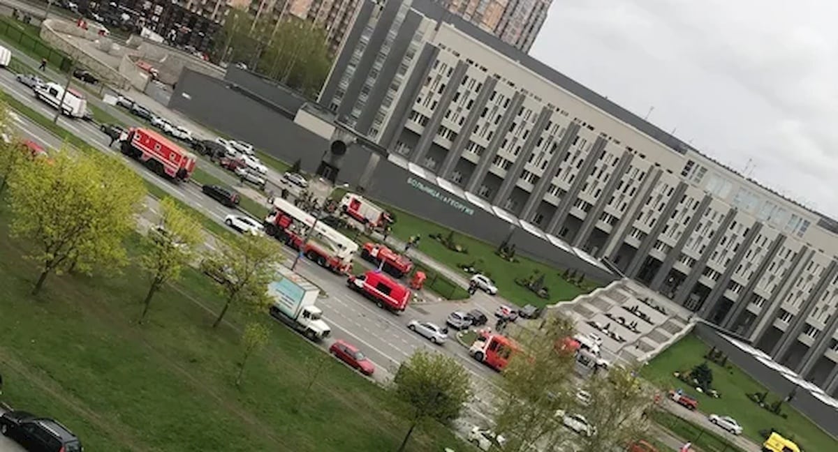 Pożar w szpitalu św. Jerzego w Petersburgu. Fot. Internet