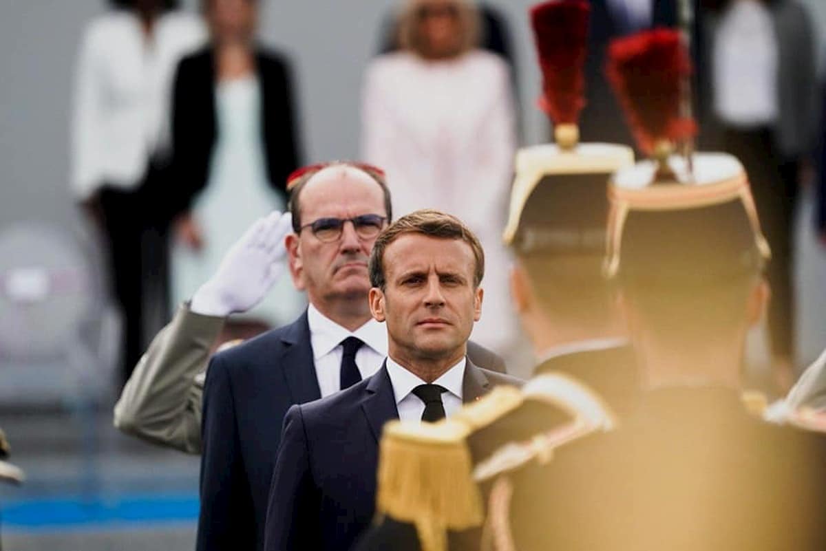 Jean Castex i Emmanuel Macron 14 lipca 2020 r. Fot. Facebook