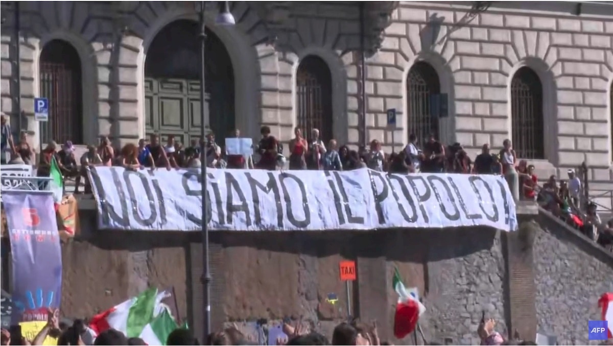 Protesty w Rzymie. Fot. YouTube