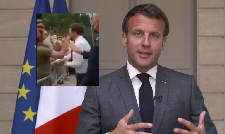Macron uderzony w twarz podczas wizyty na południu Francji! WIDEO